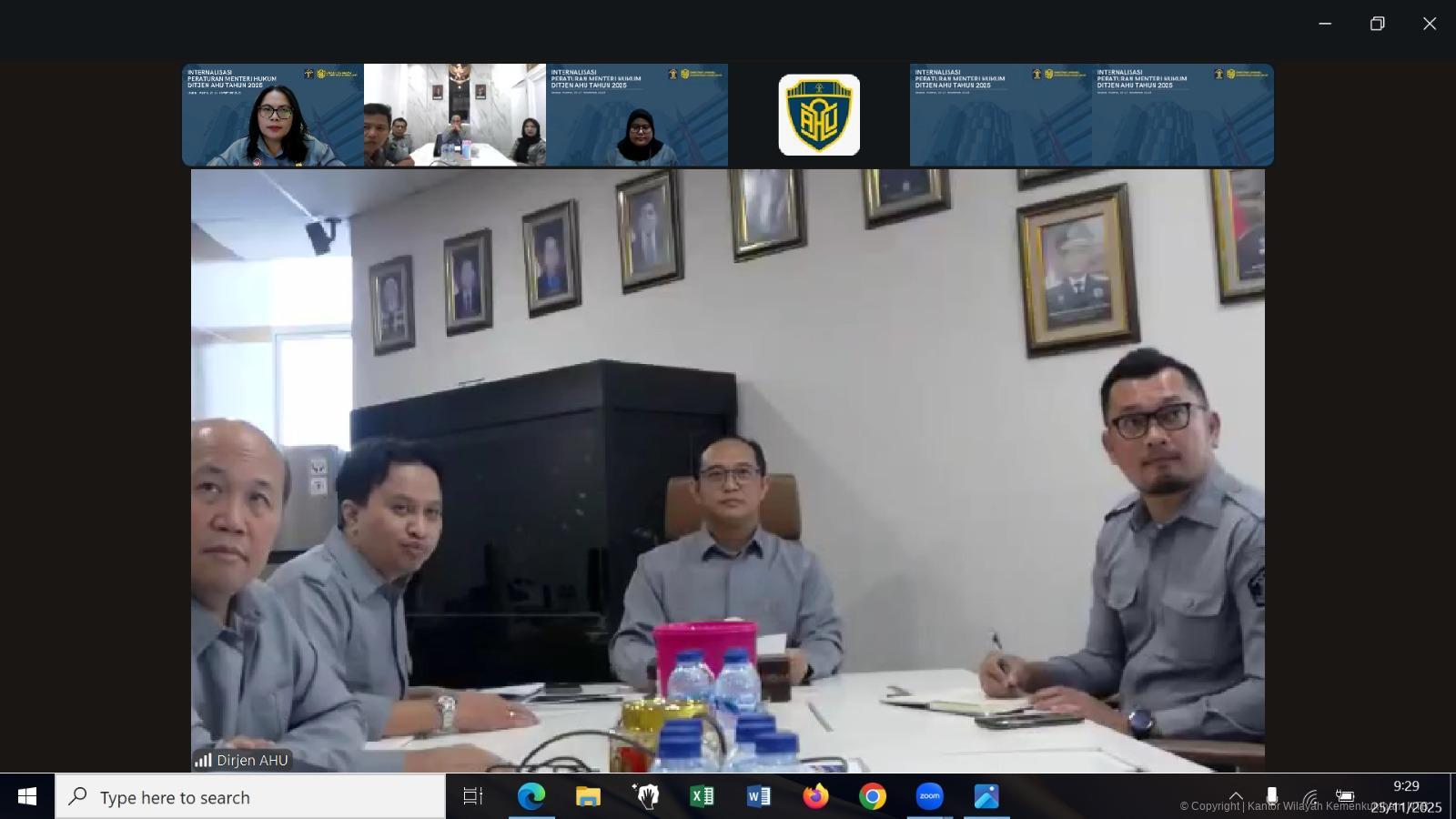 Perkuat Pelayanan, Kanwil Kemenkum NTB Ikuti Sosialisasi Permenkum Terkait Tugas dan Fungsi Ditjen AHU