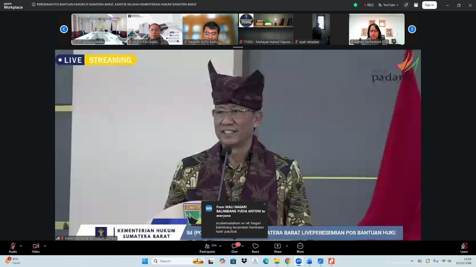 Akses Keadilan Diperluas, 1.265 Posbankum Diresmikan oleh Menteri Hukum